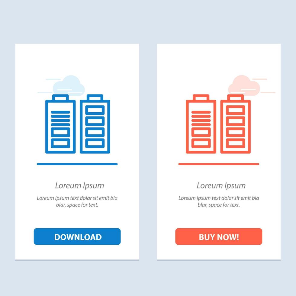 Accumulator Battery Power Full  Blue and Red Download and Buy Now web Widget Card Template vector