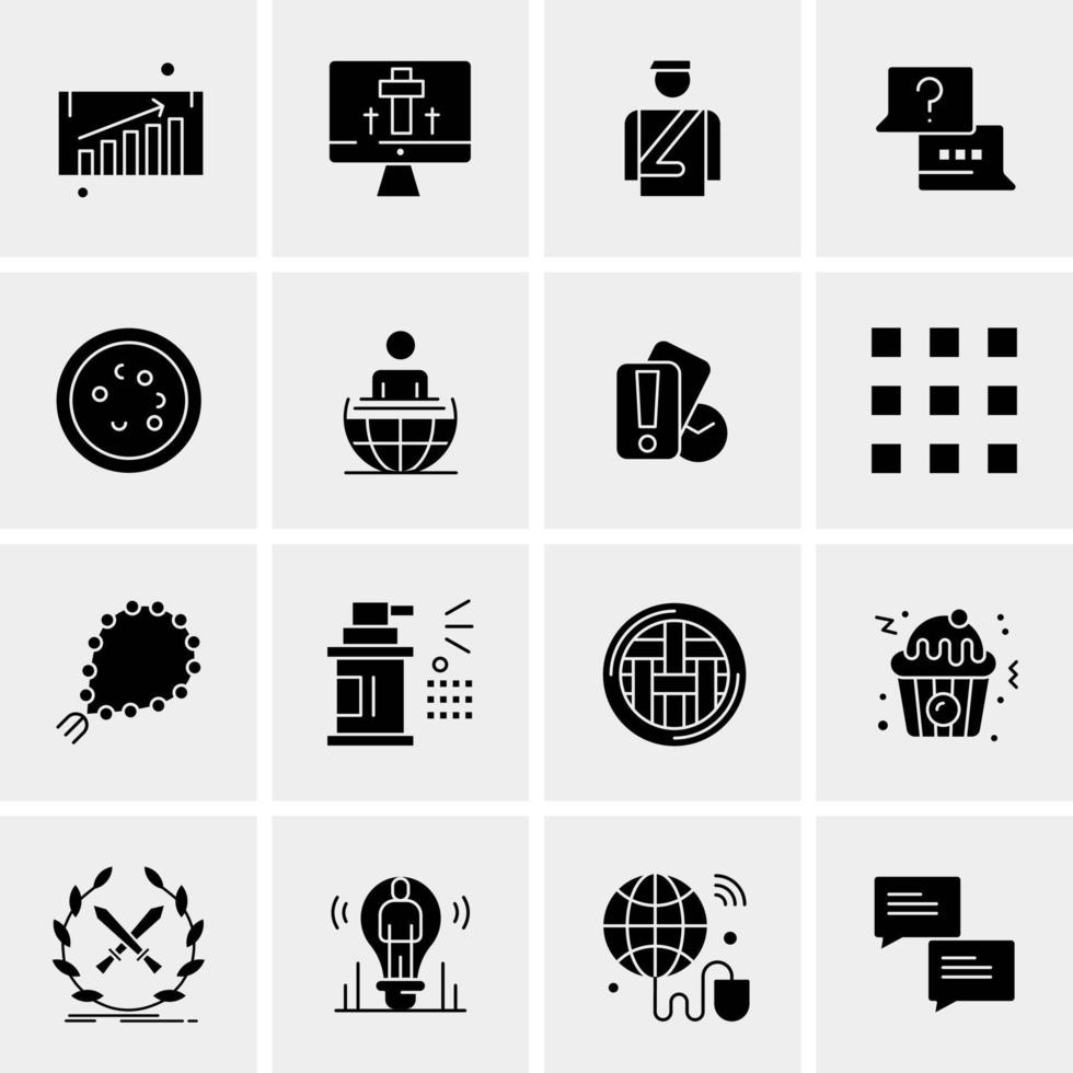 16 iconos de negocios universales vector ilustración de icono creativo para usar en proyectos relacionados con la web y dispositivos móviles