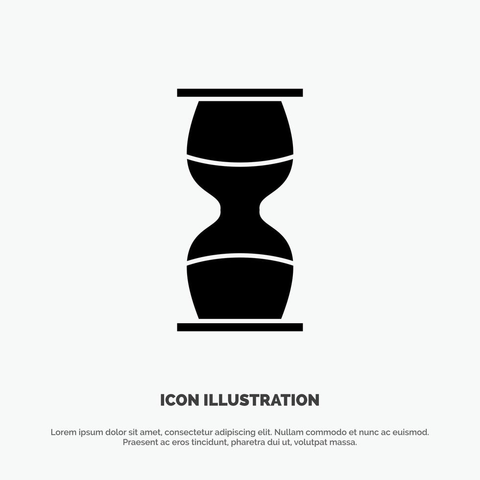 Hourglass Business Clock Sand clock Time Timer solid Glyph Icon vector