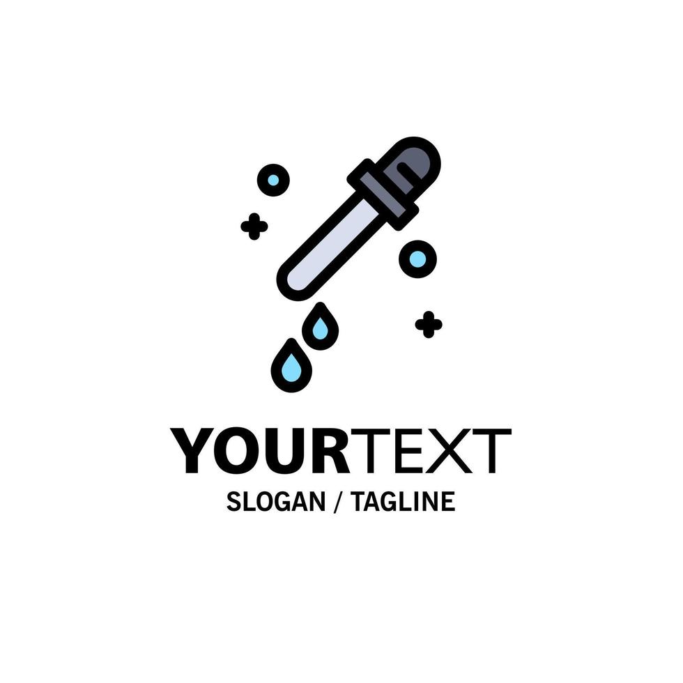 Dropper Pipette Science Business Logo Template Flat Color vector