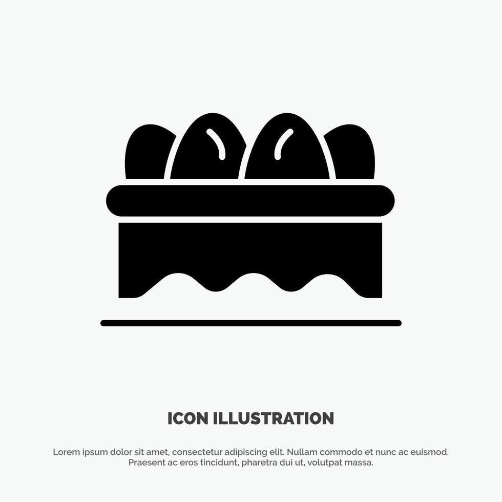 Basket Easter Egg solid Glyph Icon vector