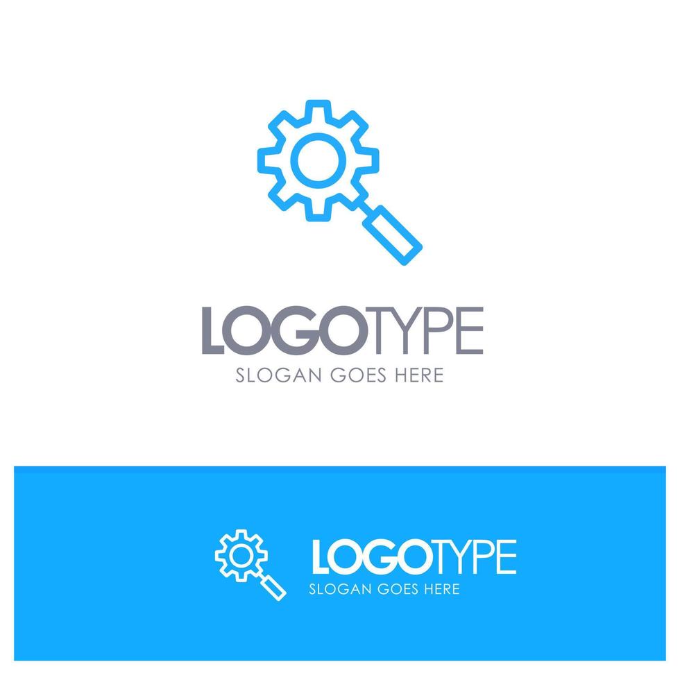 Search Research Gear Setting Blue outLine Logo with place for tagline vector