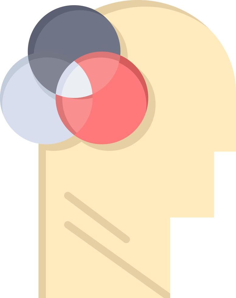 Human Intelligence Human Intelligent Head  Flat Color Icon Vector icon banner Template