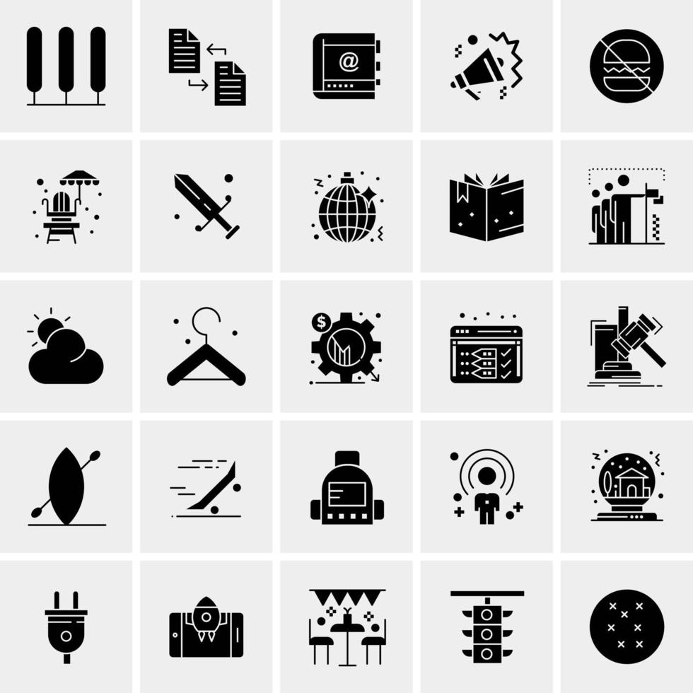 25 iconos de negocios universales vector ilustración de icono creativo para usar en proyectos relacionados con la web y dispositivos móviles