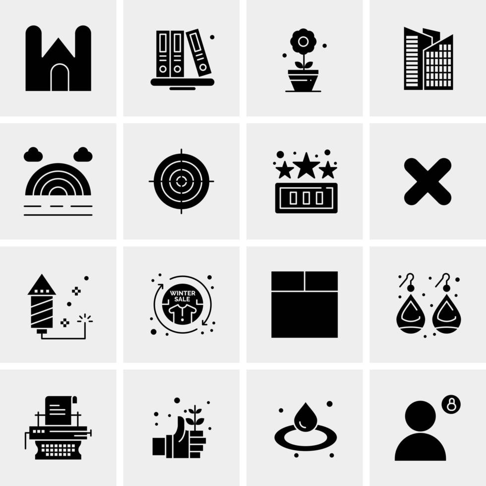 16 iconos de negocios universales vector ilustración de icono creativo para usar en proyectos relacionados con la web y dispositivos móviles