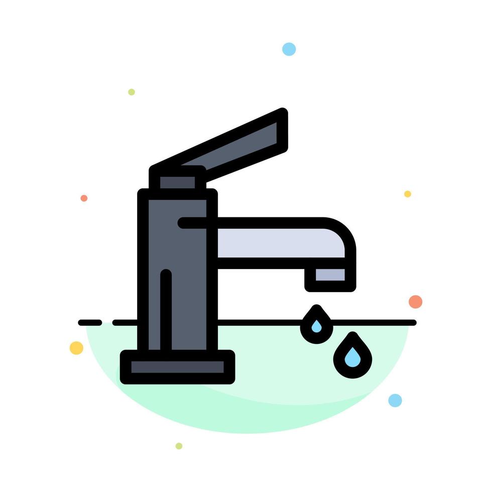Bath Bathroom Cleaning Faucet Shower Abstract Flat Color Icon Template vector