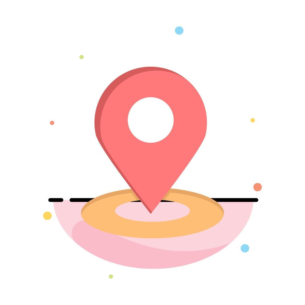 Location Map Pin Hotel Abstract Flat Color Icon Template vector