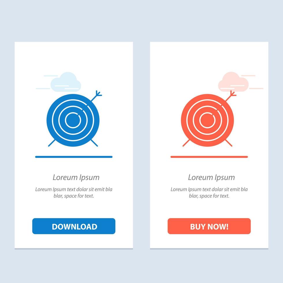 Target Dart Goal Focus  Blue and Red Download and Buy Now web Widget Card Template vector