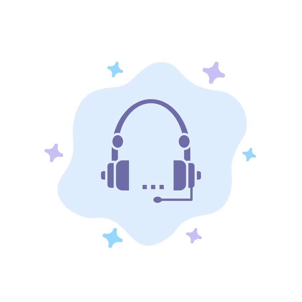 Support Call Communication Contact Headset Help Service Blue Icon on Abstract Cloud Background vector