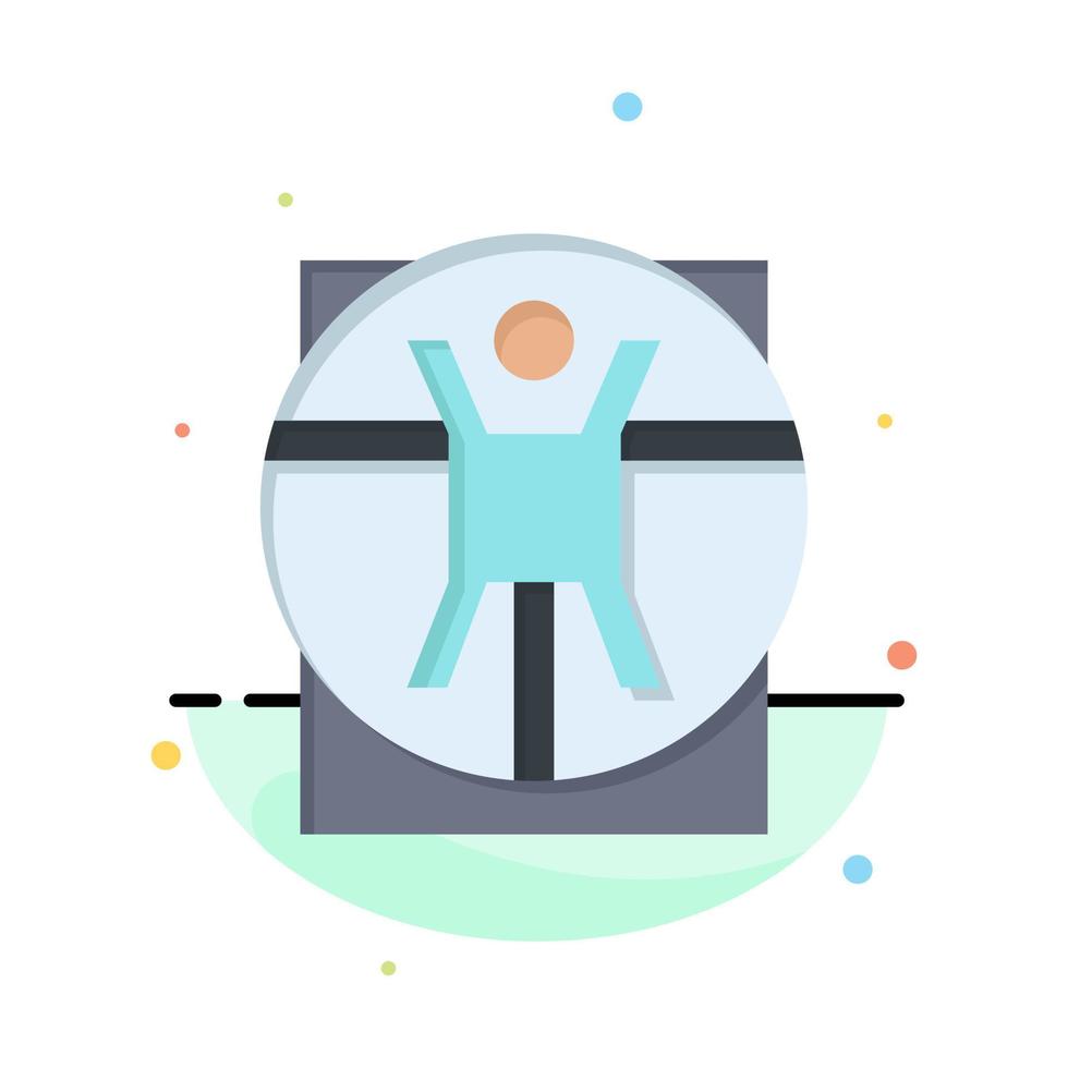 Vitruvian Man Medical Scene Abstract Flat Color Icon Template vector