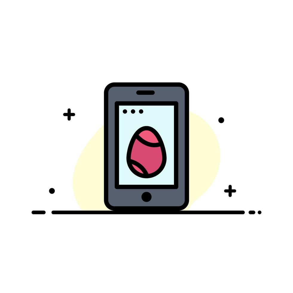 Mobile Easter Cell Egg  Business Flat Line Filled Icon Vector Banner Template