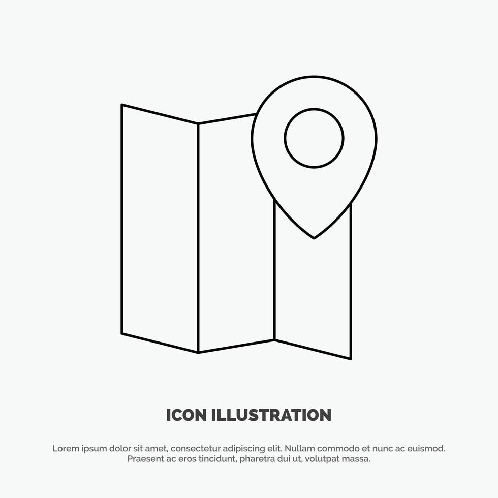 Location Map Marker Pin Line Icon Vector
