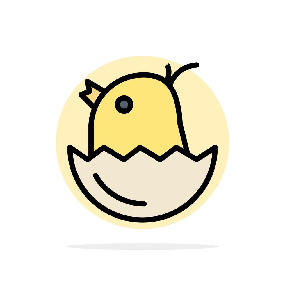 pollo pascua bebé feliz círculo abstracto fondo color plano icono vector