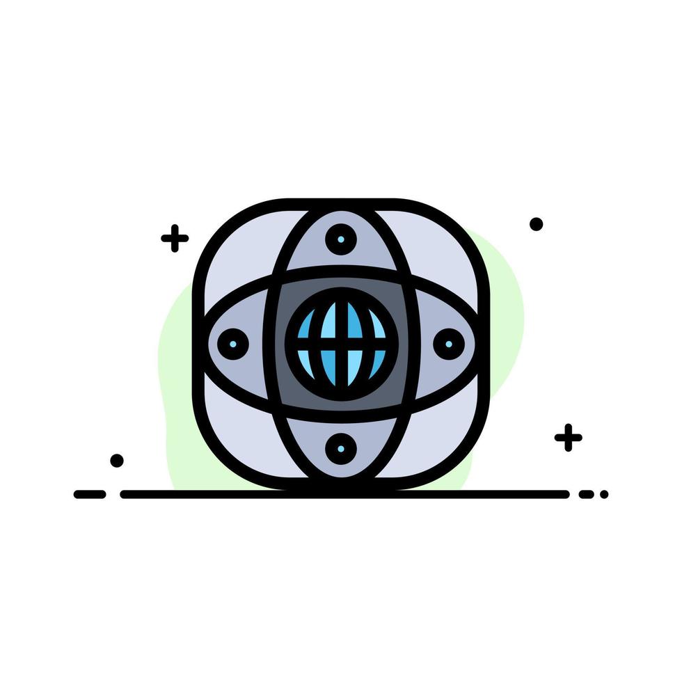 Artificial Connection Earth Global Globe  Business Flat Line Filled Icon Vector Banner Template