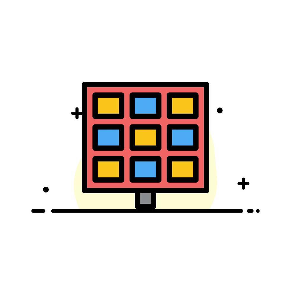 Panel Solar Construction  Business Flat Line Filled Icon Vector Banner Template