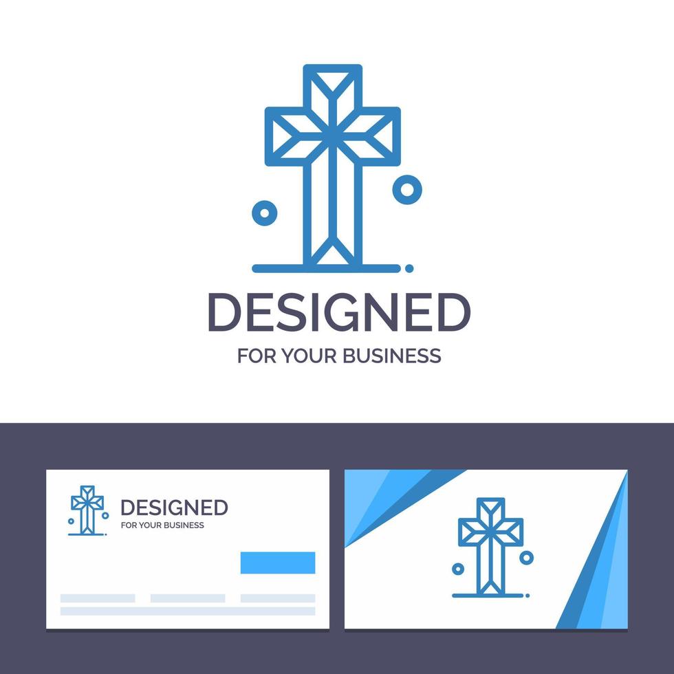 Creative Business Card and Logo template Cathedral Church Cross Parish Vector Illustration