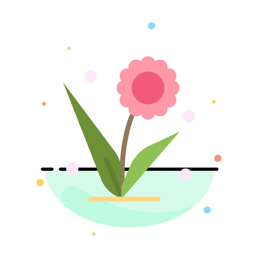 Flora Floral Flower Nature Spring Abstract Flat Color Icon Template vector