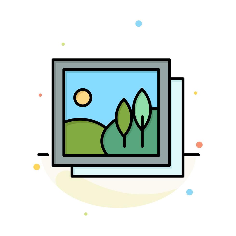 marco galería imagen imagen resumen color plano icono plantilla vector