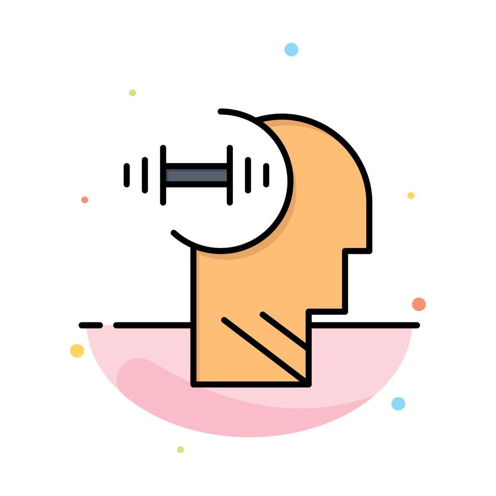 Training Brian Dumbbell Head Abstract Flat Color Icon Template vector