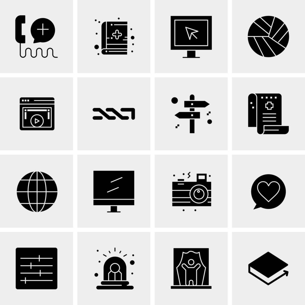 16 iconos de negocios universales vector ilustración de icono creativo para usar en proyectos relacionados con la web y dispositivos móviles