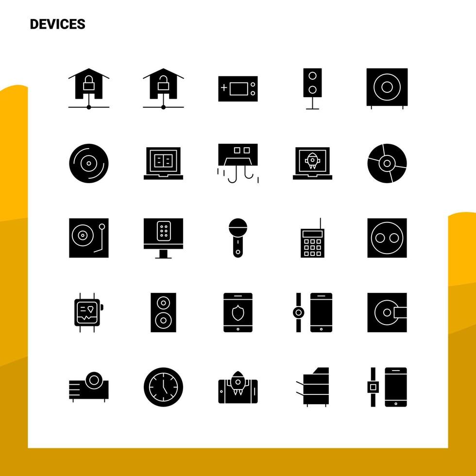 25 Devices Icon set Solid Glyph Icon Vector Illustration Template For Web and Mobile Ideas for business company