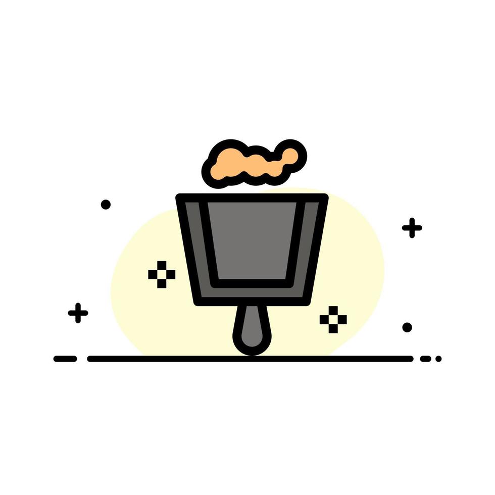 Broom Dustpan Sweep  Business Flat Line Filled Icon Vector Banner Template