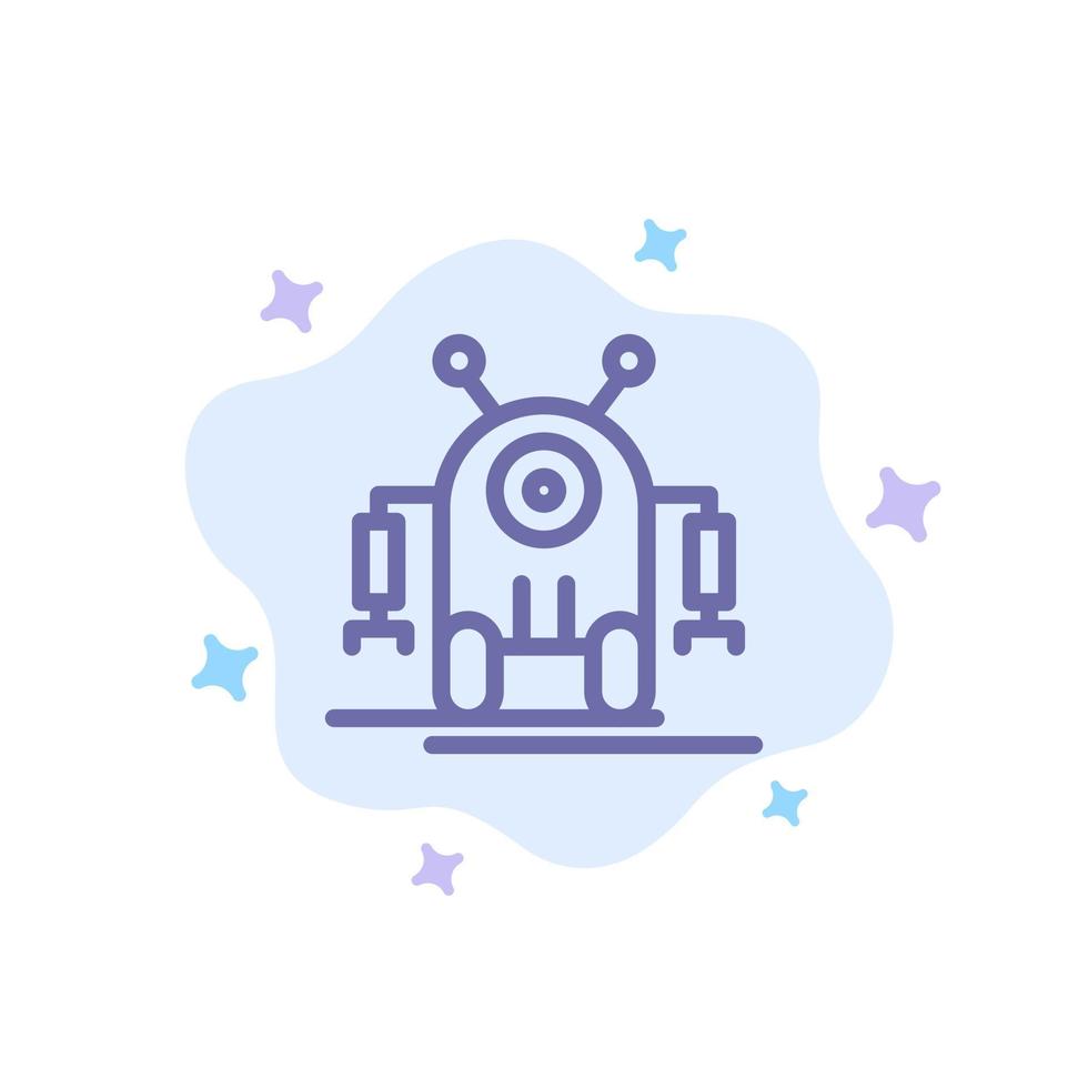 Human Robotic Robot Technology Blue Icon on Abstract Cloud Background vector