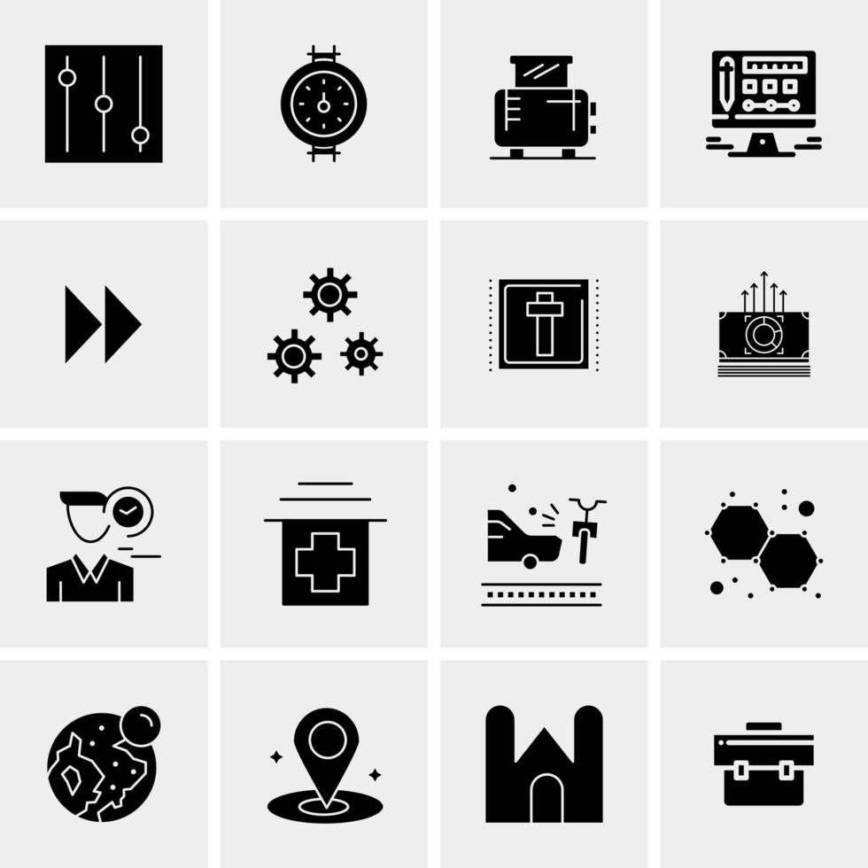 16 Universal Business Icons Vector Creative Icon Illustration to use in web and Mobile Related project