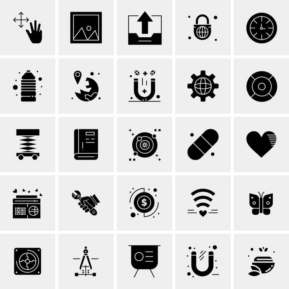 25 iconos de negocios universales vector ilustración de icono creativo para usar en proyectos relacionados con la web y dispositivos móviles