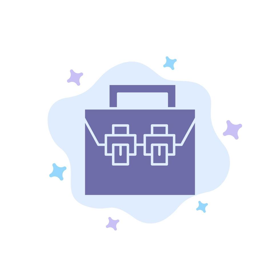 Bag Box Construction Material Toolkit Blue Icon on Abstract Cloud Background vector