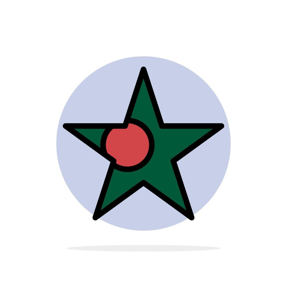 icono de color plano de fondo de círculo abstracto de estrella de bandera de bangladesh vector