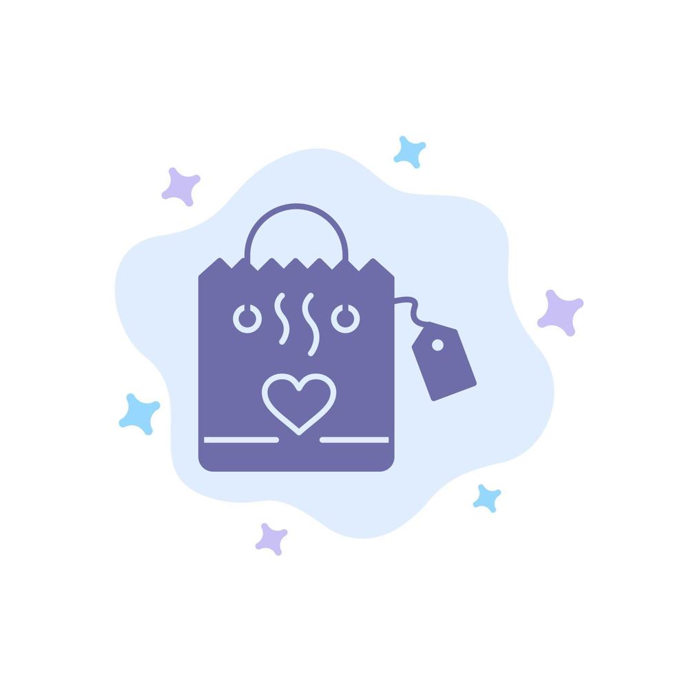 Handbag Love Heart Wedding Blue Icon on Abstract Cloud Background vector