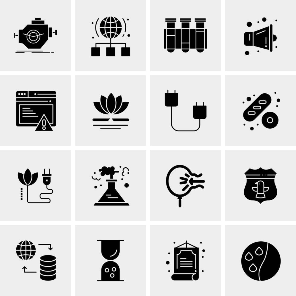 16 iconos de negocios universales vector ilustración de icono creativo para usar en proyectos relacionados con la web y dispositivos móviles