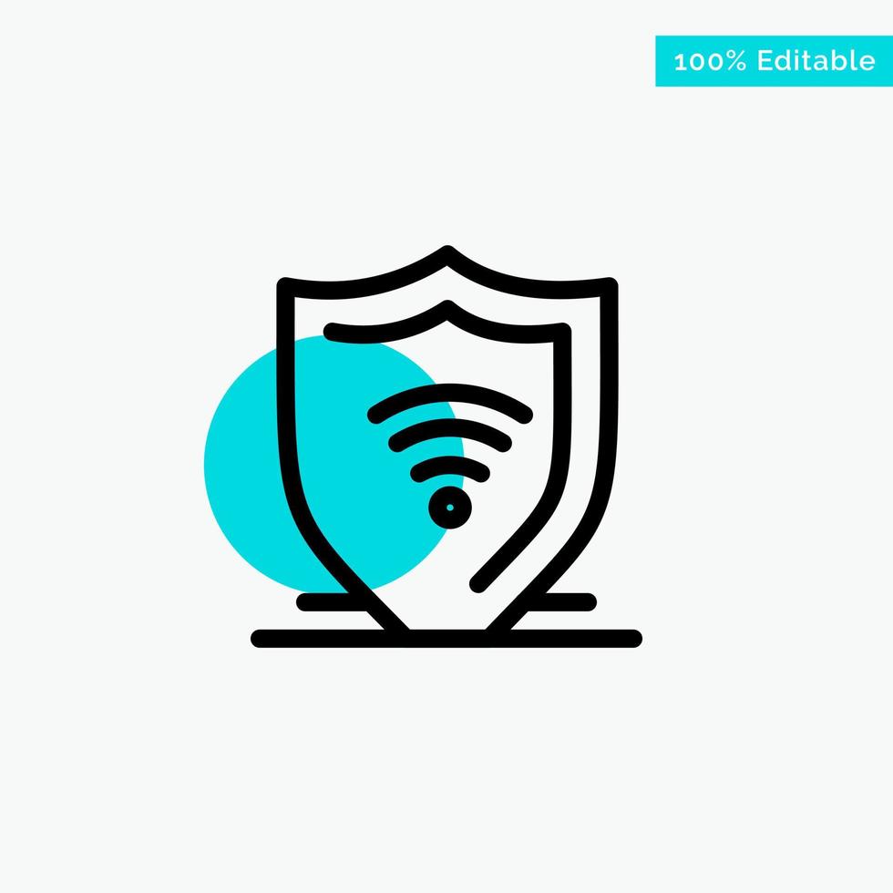 Internet Internet Security Protect Shield turquoise highlight circle point Vector icon