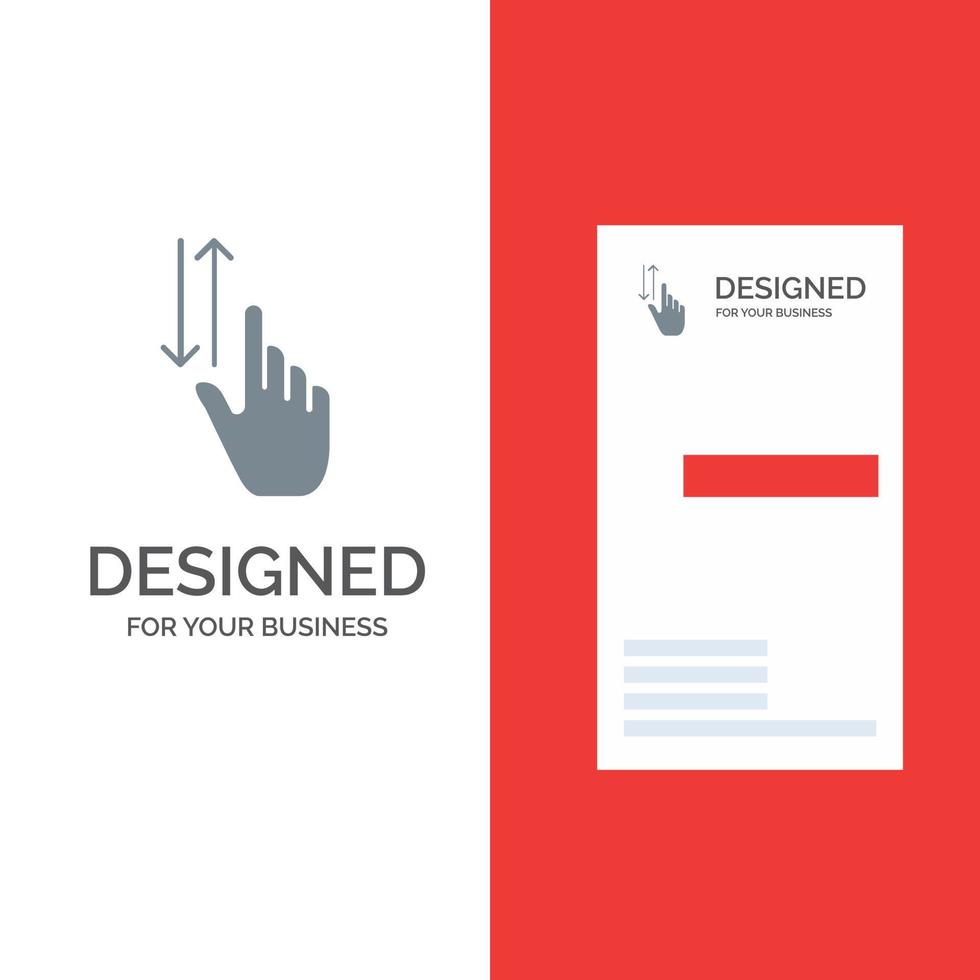 Finger Gestures Hand Up Down Grey Logo Design and Business Card Template vector