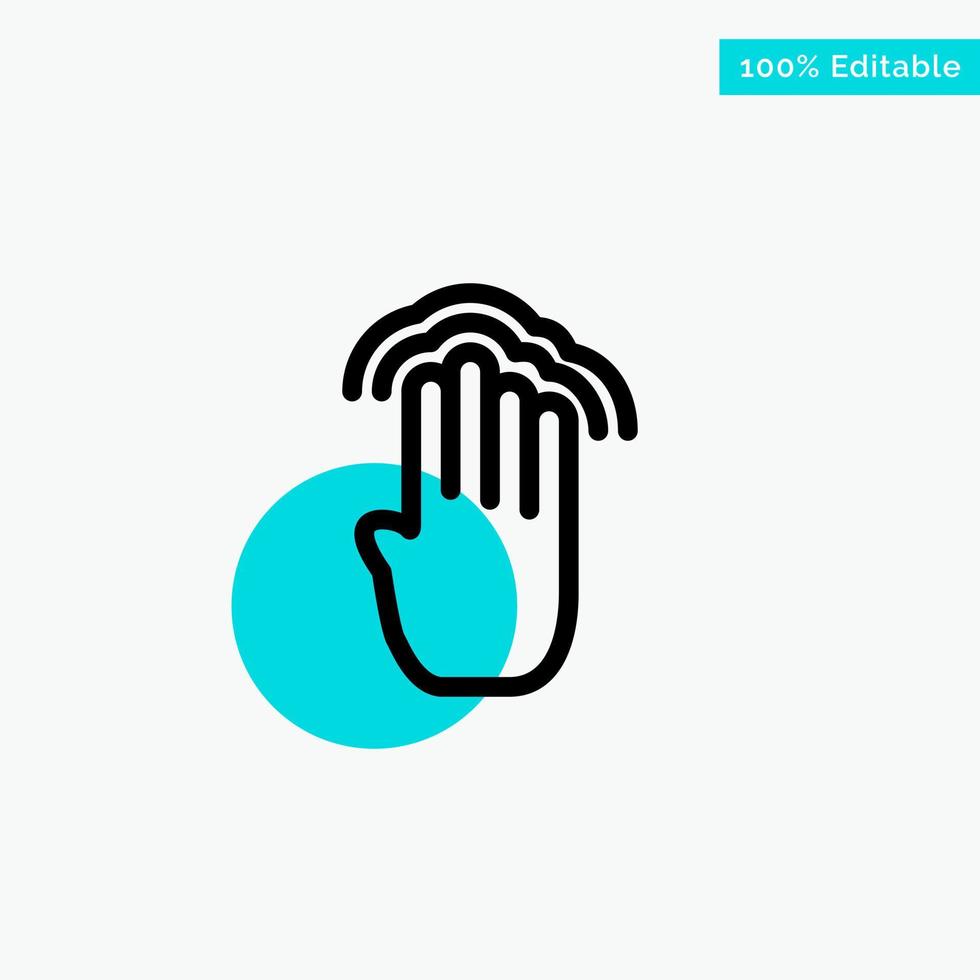 Fingers Four Gestures Interface Multiple Tap turquoise highlight circle point Vector icon