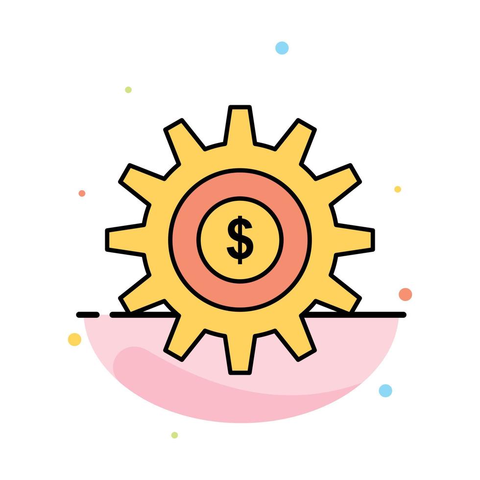 Gear Setting Money Success Abstract Flat Color Icon Template vector