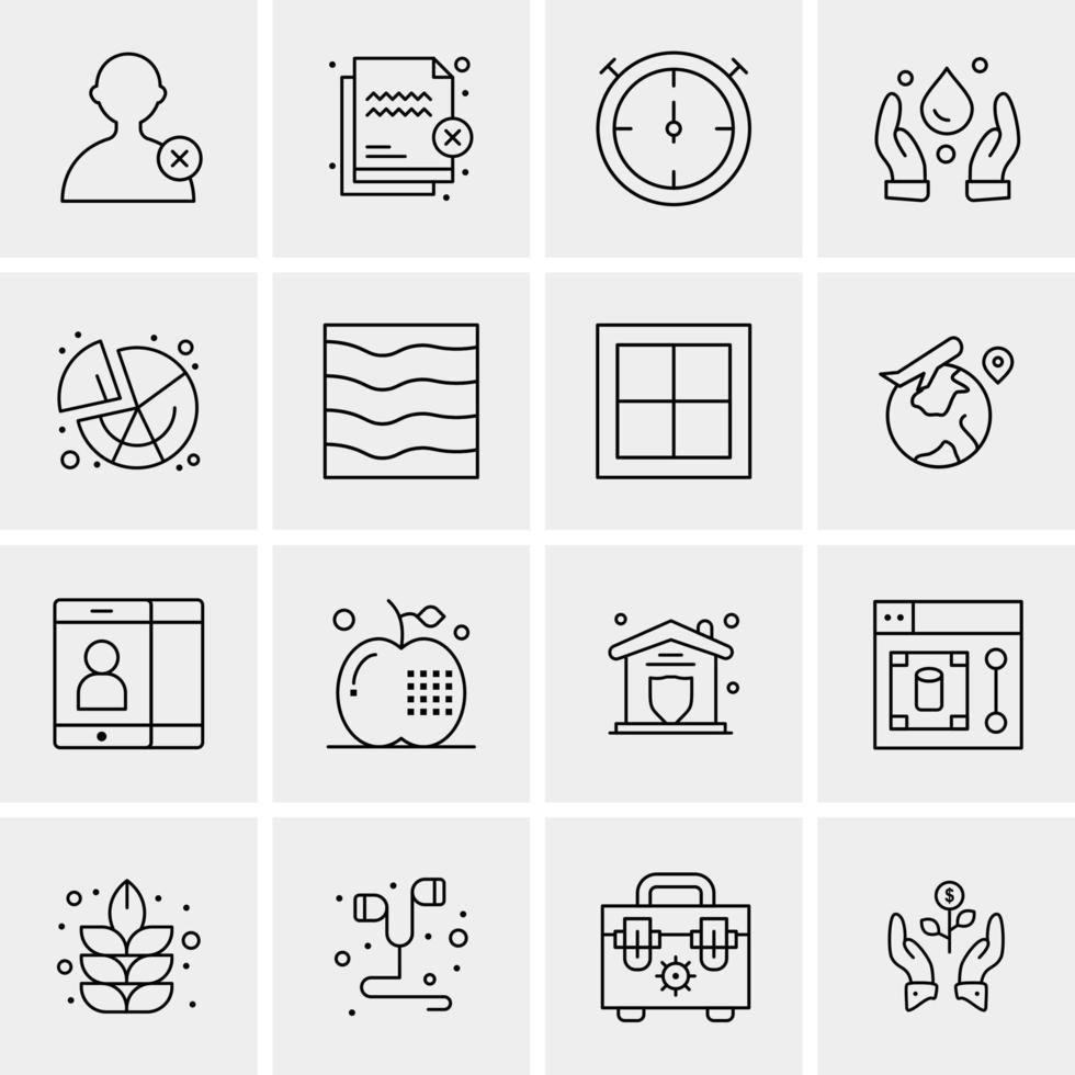 16 iconos de negocios universales vector ilustración de icono creativo para usar en proyectos relacionados con la web y dispositivos móviles