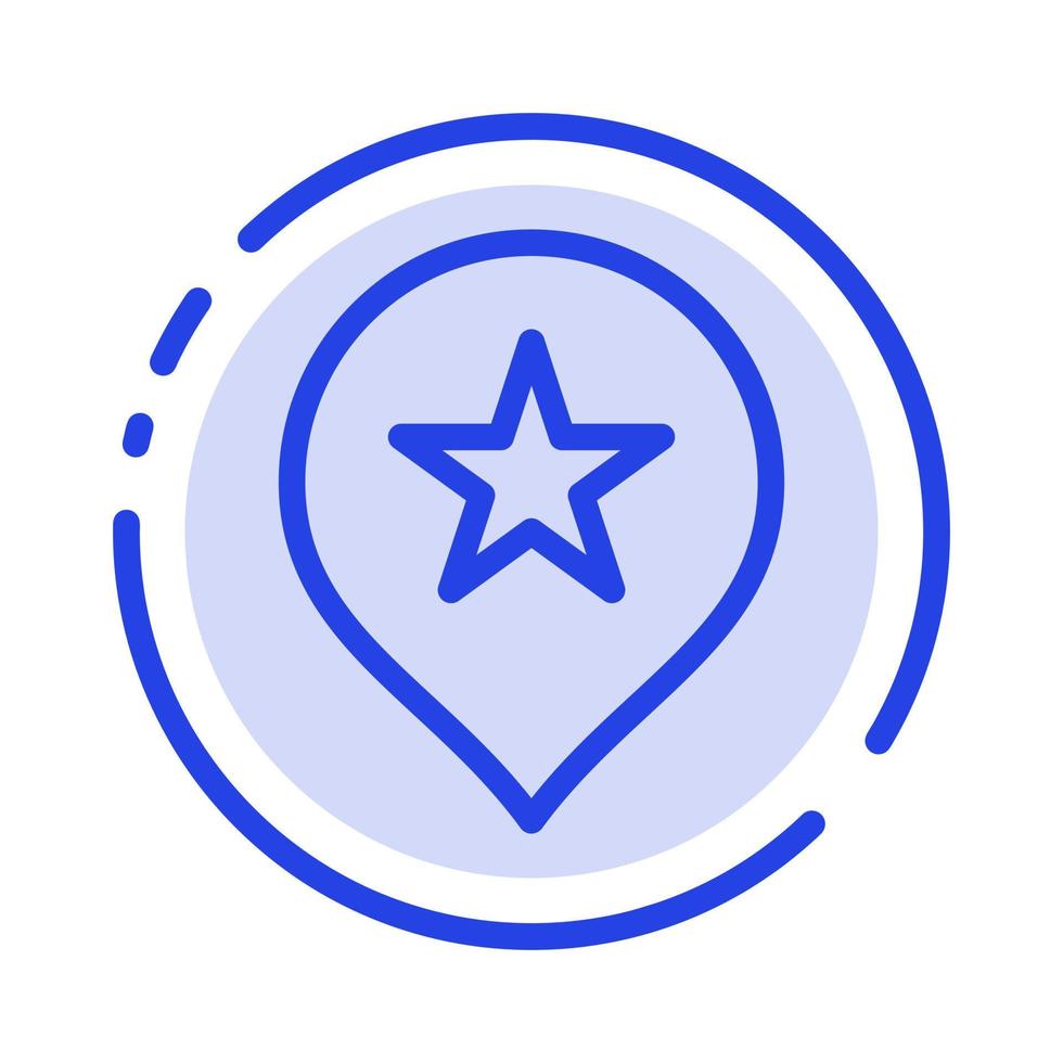 Location Stare Navigation Blue Dotted Line Line Icon vector