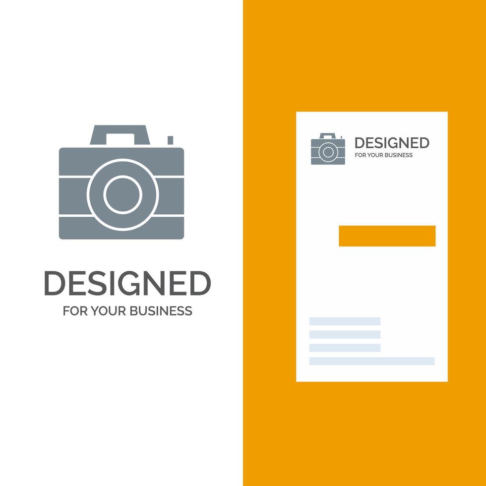 Camera Computer Digital Technology Grey Logo Design and Business Card Template vector