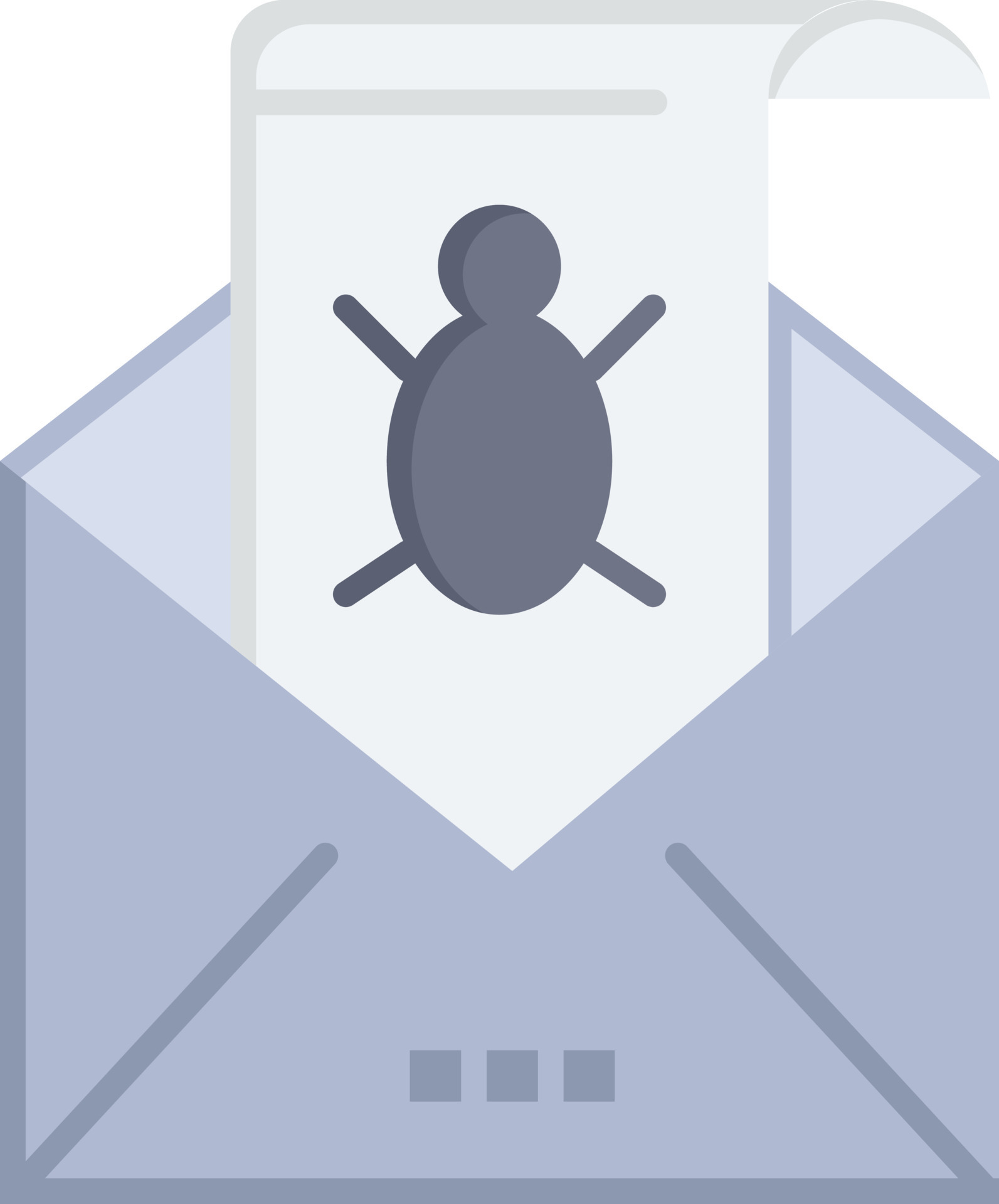 Bug Emails Email Malware Spam Threat Virus Flat Color Icon Vector icon