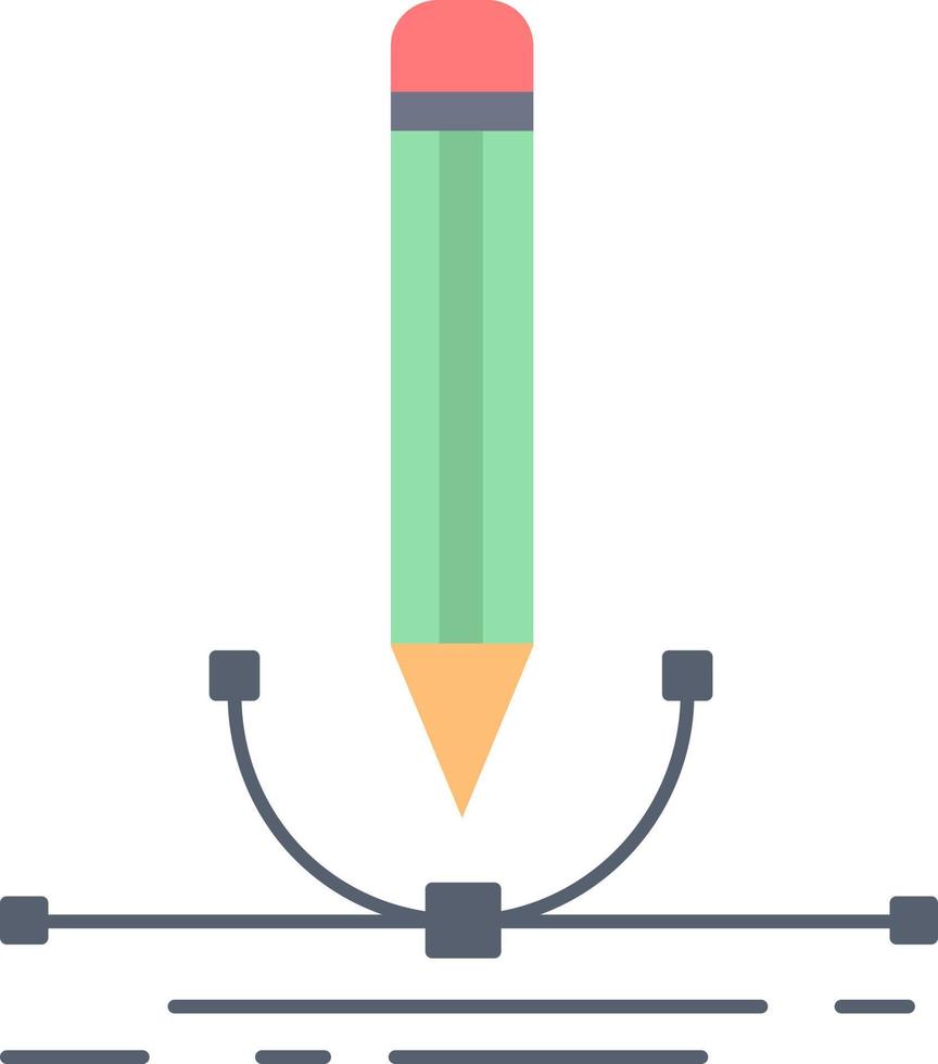 illustration design pen graphic draw Flat Color Icon Vector
