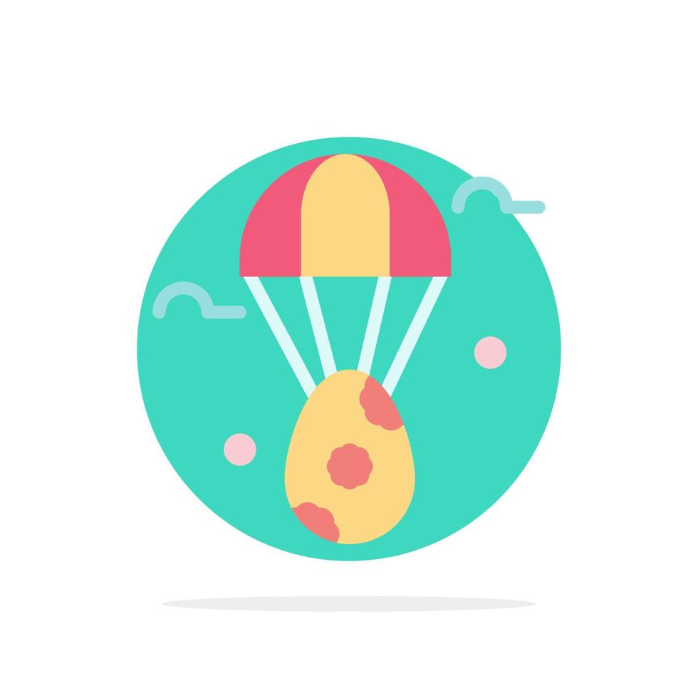 Egg Ear Balloon Easter Abstract Circle Background Flat color Icon vector