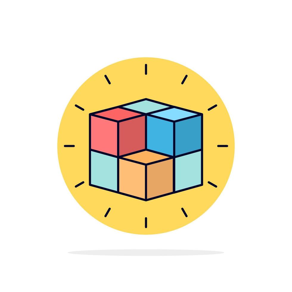 box labyrinth puzzle solution cube Flat Color Icon Vector