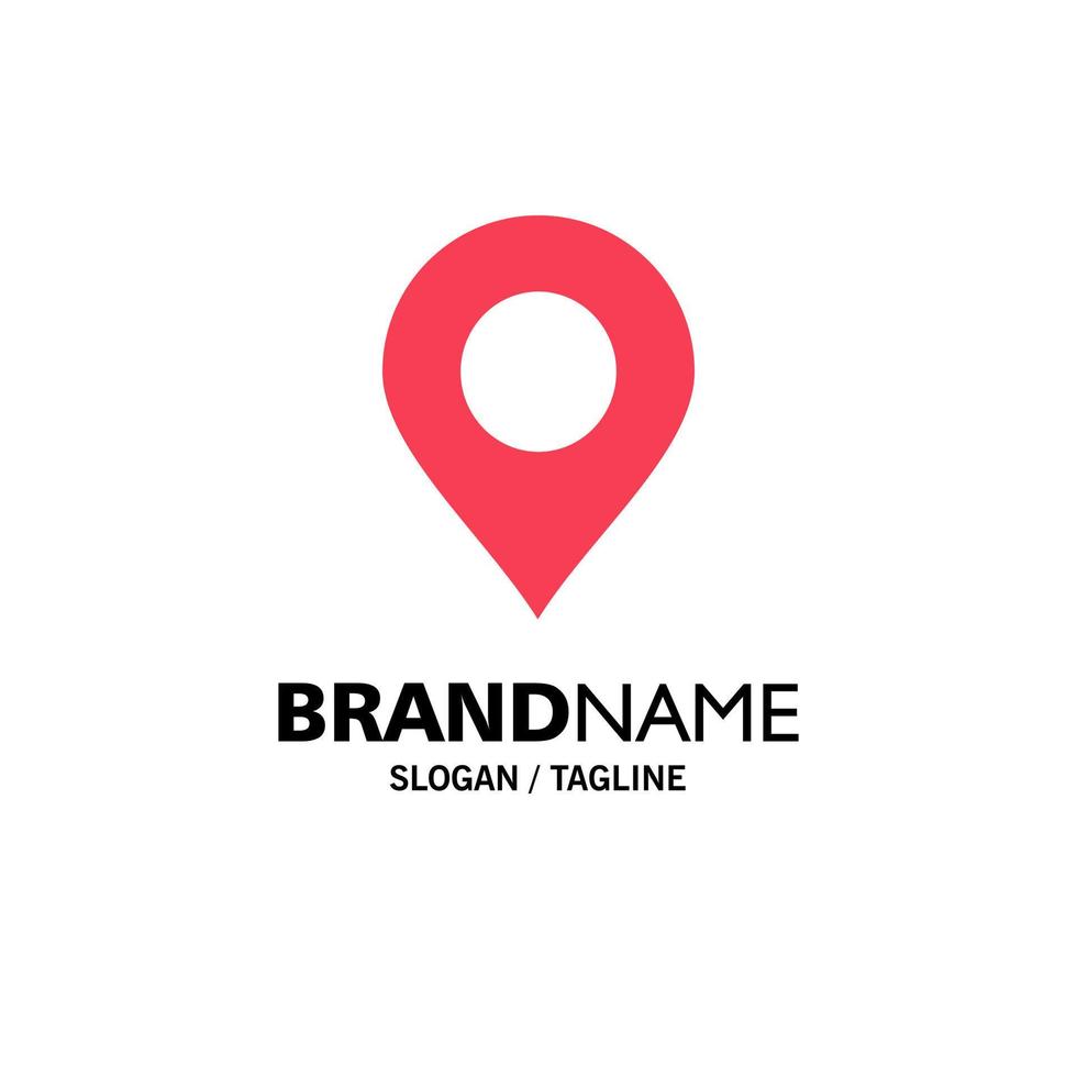 Map Location Pin World Business Logo Template Flat Color vector