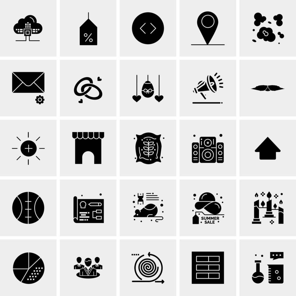 25 iconos de negocios universales vector ilustración de icono creativo para usar en proyectos relacionados con la web y dispositivos móviles