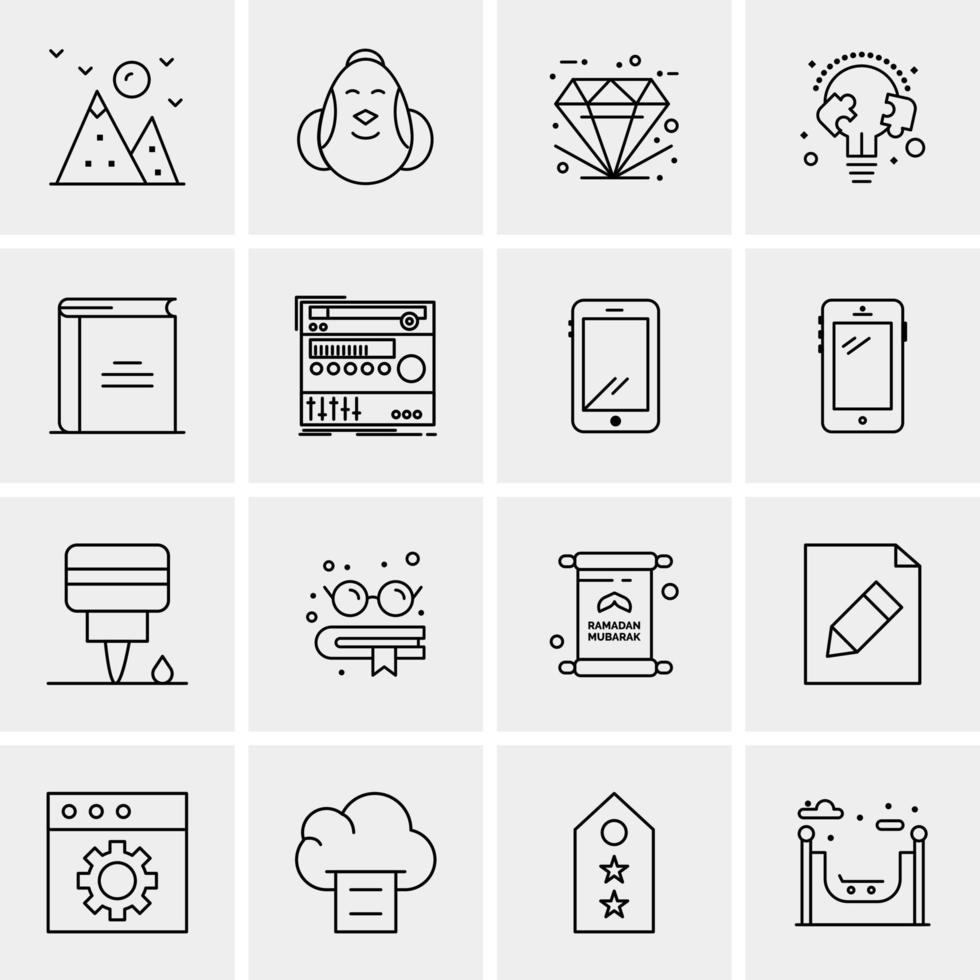 16 iconos de negocios universales vector ilustración de icono creativo para usar en proyectos relacionados con la web y dispositivos móviles