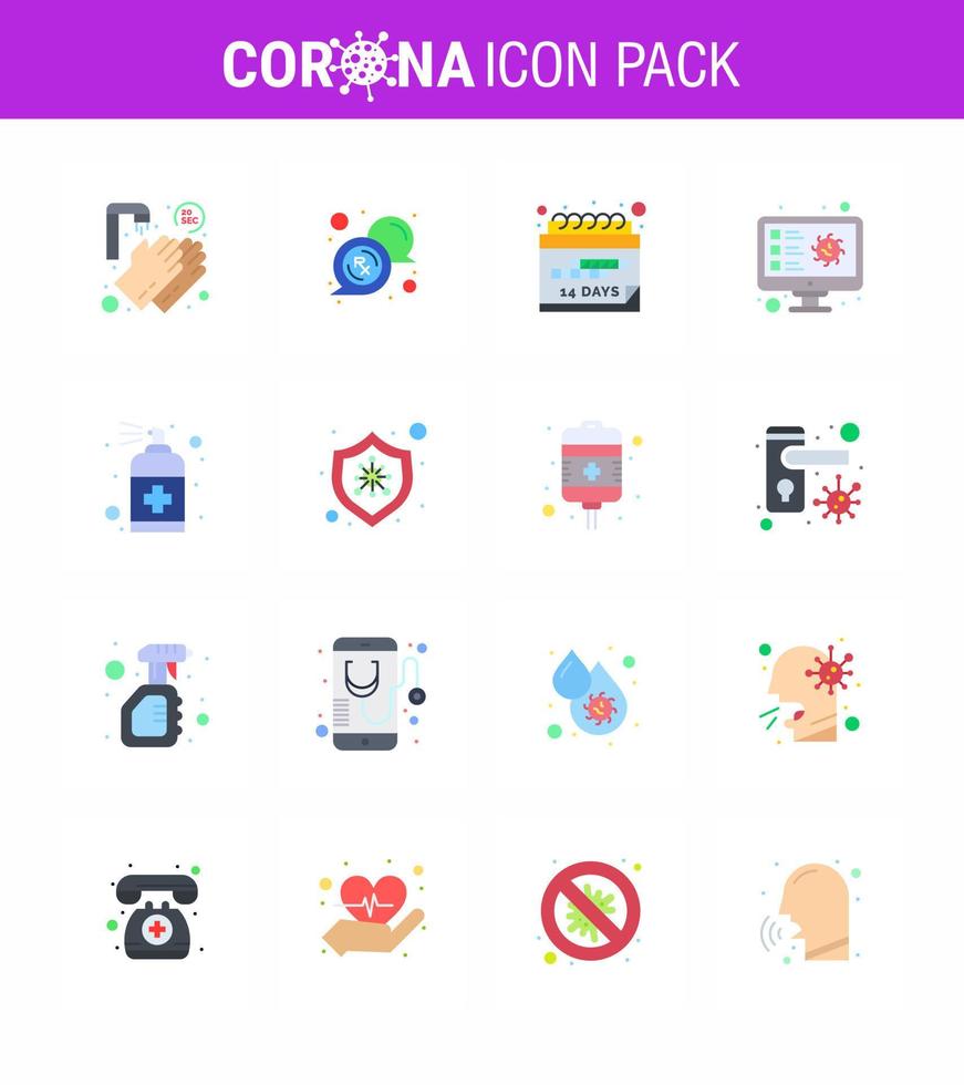 25 Coronavirus Emergency Iconset Blue Design such as spray virus date scan computer viral coronavirus 2019nov disease Vector Design Elements