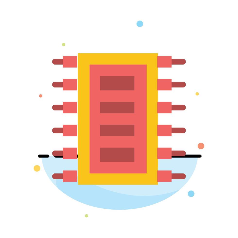 Tech Hardware Chip Computer Connect Abstract Flat Color Icon Template vector