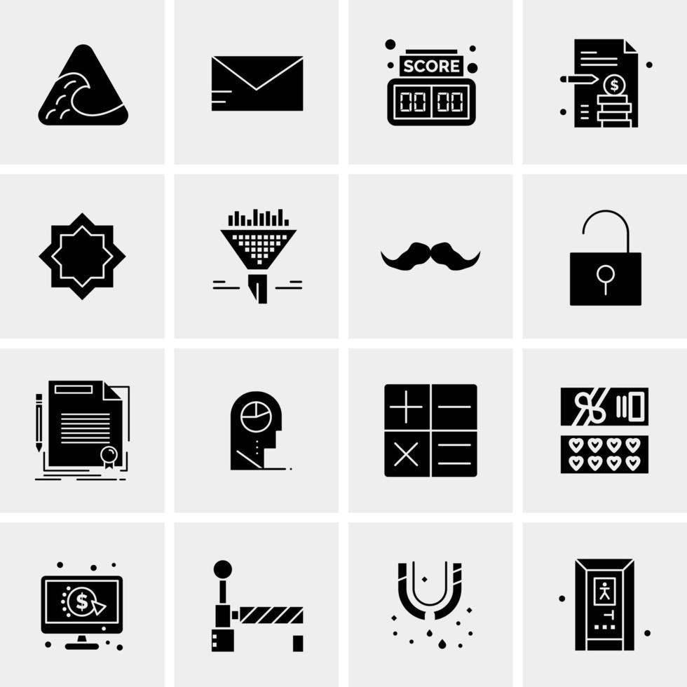 16 iconos de negocios universales vector ilustración de icono creativo para usar en proyectos relacionados con la web y dispositivos móviles